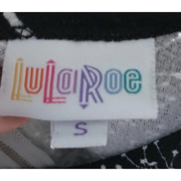 Lularoe Black Dandelion Wishes Pleated Amelia Dress Small LLR Retro Whimsigoth - Picture 3 of 5